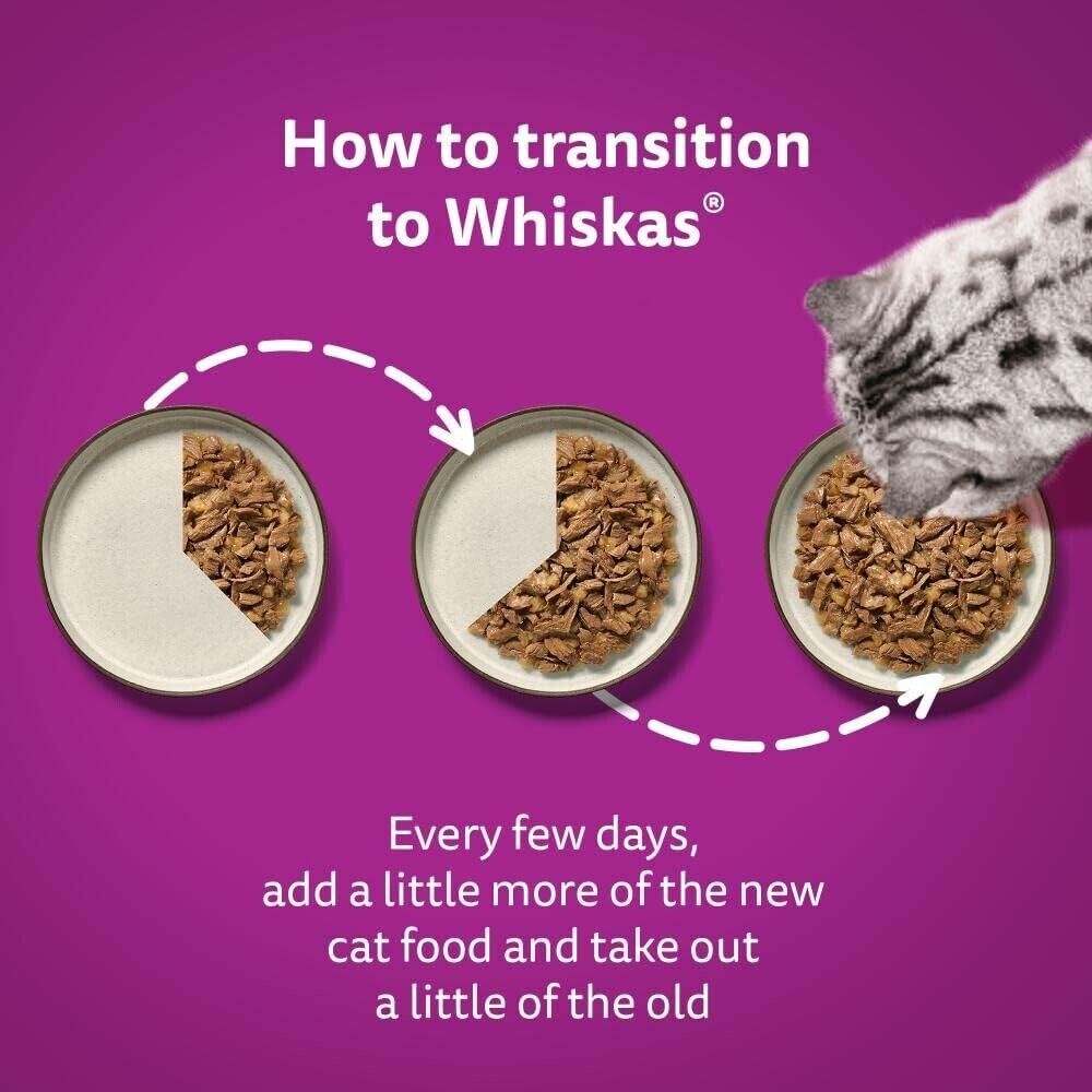 Whiskas Poultry Adult Wet Cat Food in Jelly Pouches 1+,40 x 85g