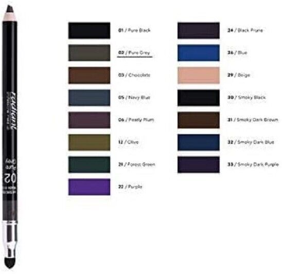 Radiant Softline Waterproof Eye Pencil with Smudging Tool,02 Pure Grey,Free 🚚