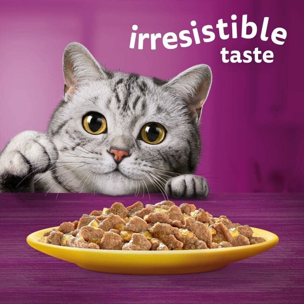 Whiskas Poultry Adult Wet Cat Food in Jelly Pouches 1+,40 x 85g