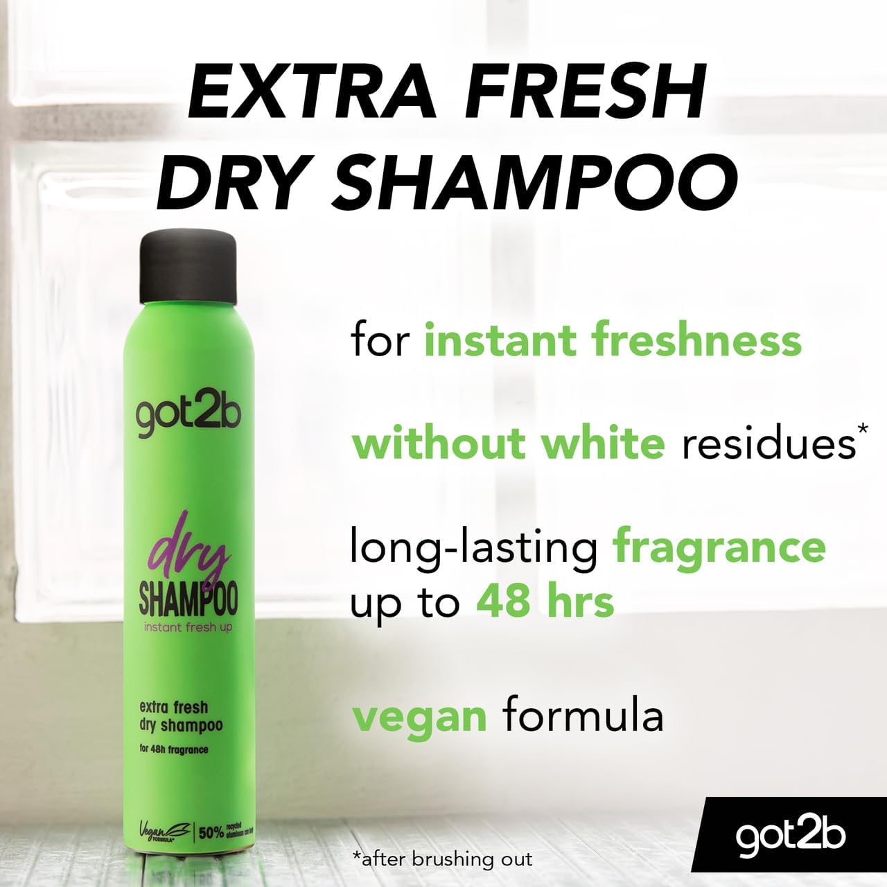 got2b Fresh It Up, No Rinse Spray to Refresh Hair in Between Washes, No White Residue, Dry Shampoo, Extra Fresh 200ml
