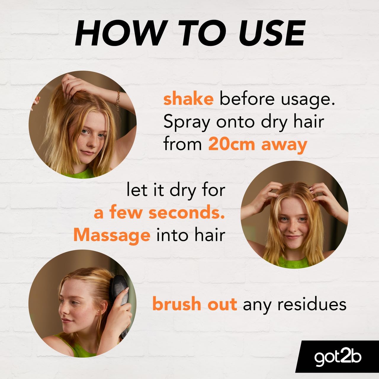 got2b Fresh It Up, No Rinse Spray to Refresh Hair in Between Washes, No White Residue, Dry Shampoo, Extra Texture 200ml