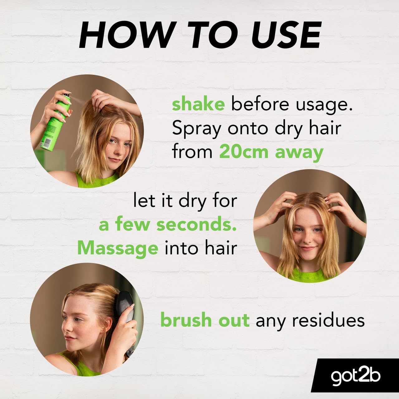 got2b Fresh It Up, No Rinse Spray to Refresh Hair in Between Washes, No White Residue, Dry Shampoo, Extra Fresh 200ml