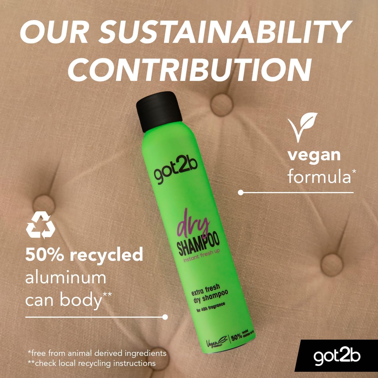 got2b Fresh It Up, No Rinse Spray to Refresh Hair in Between Washes, No White Residue, Dry Shampoo, Extra Fresh 200ml