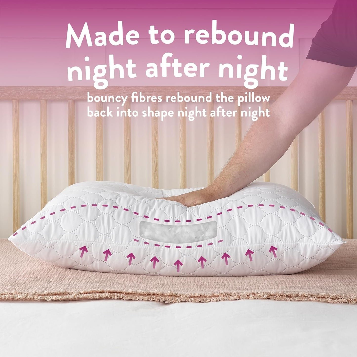 Slumberdown Pillows 2 Pack Hotel Quality – Firm, Plump Hypoallergenic Pillows for Back & Side Sleepers, Sleep Better. Feel Better