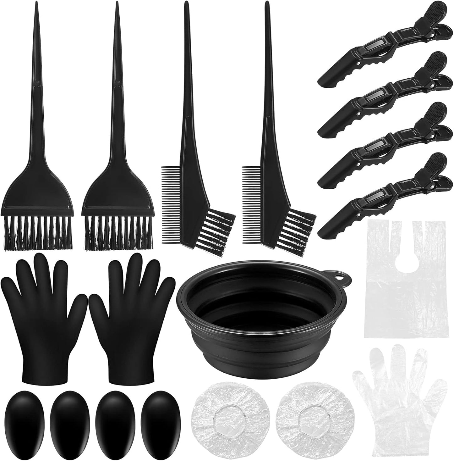 9 Pcs Tools for Hair Colouring Kit, Hair Dying Tools Kit, DIY Beauty Salon Hair Bleaching Tools Kit, Hair Dye Bowl and Brush Kit, including Mixing Bowl, Ear Cover, Hair Shawl, Gloves, Hair Clips