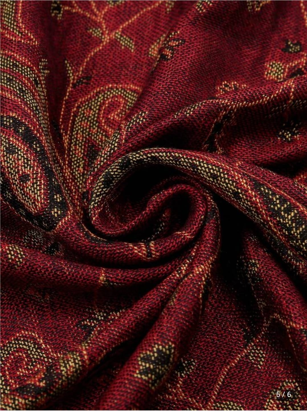 Women Paisley Pattern Embroidered Scarf With Tassels, Bohemian Vintage Style Comfortable Long Shawl, Suitable For Daily Wear, Fall / Winter