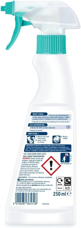 Dr Beckmann Deo & Sweat Stain Remover 250ml Anti Yellow Marks