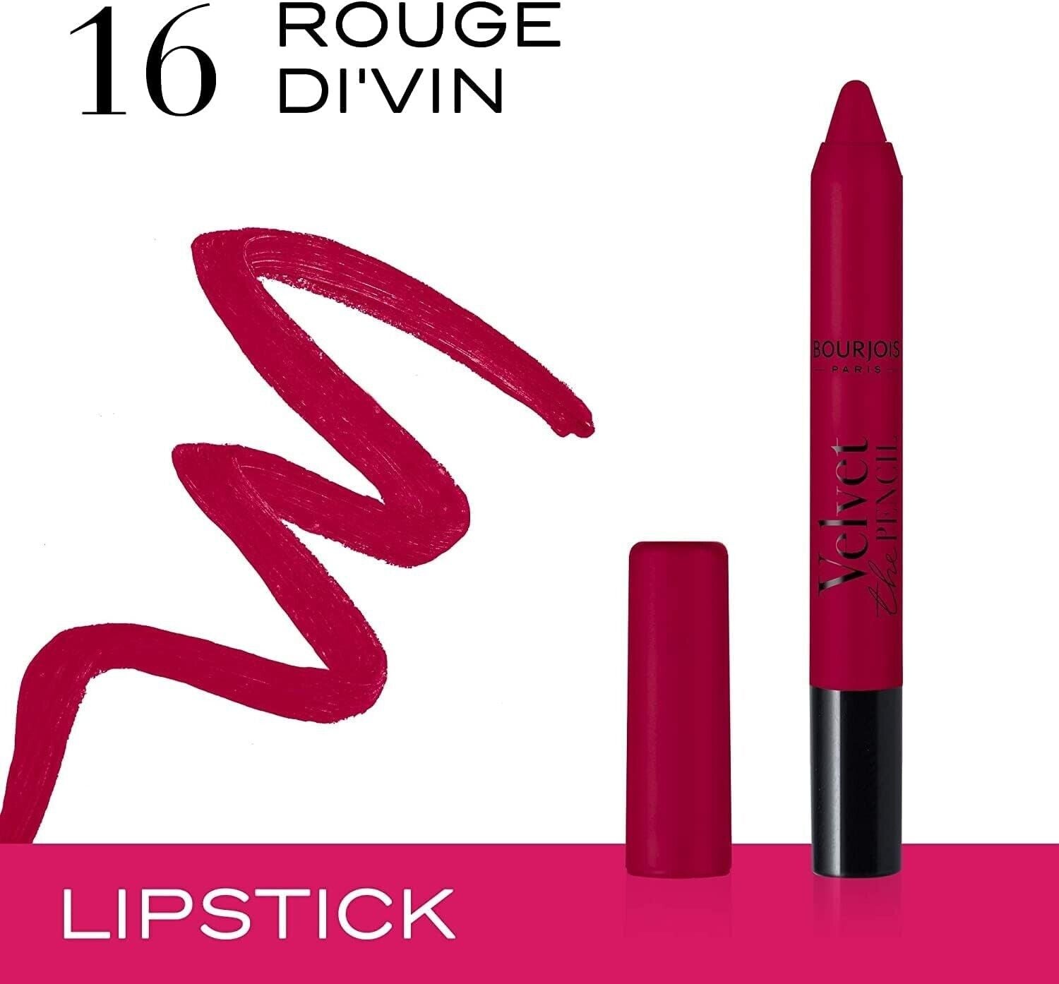 Bourjois Paris Velvet The Pencil Lipstick 16 Rouge Di’vin,3 g