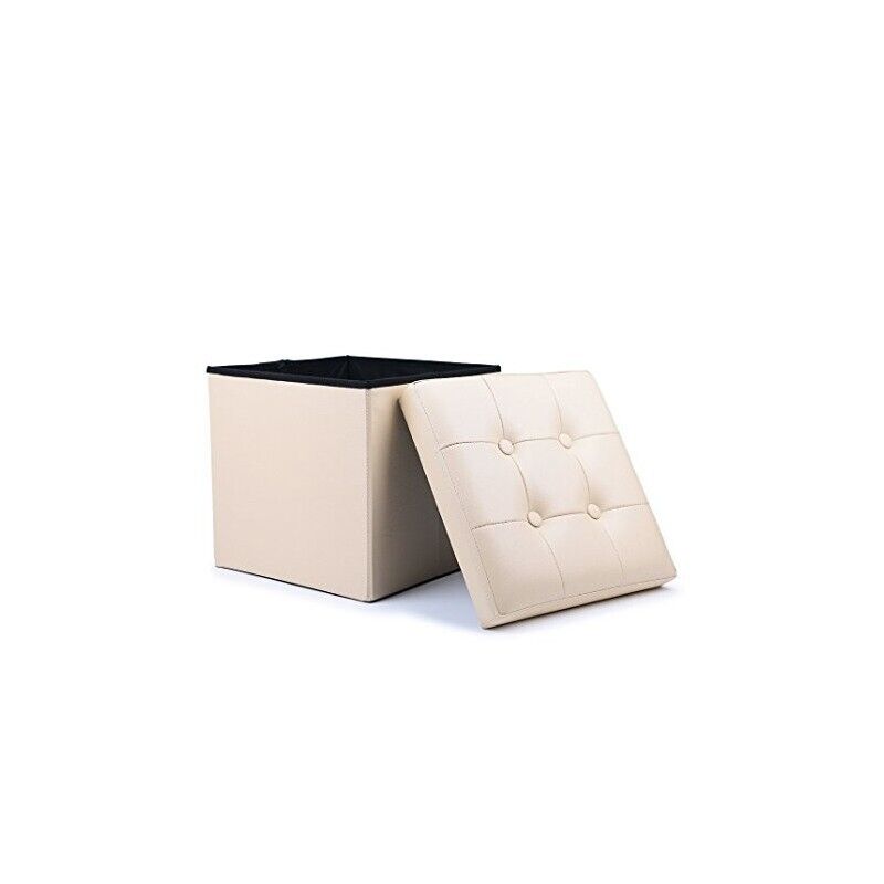 Folding stool with storage space,supported weight 150 kg,38X38X38 cm,TB75 Beige