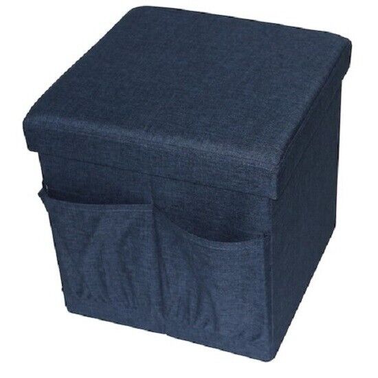 Folding stool with storage space,supported weight 150 kg,38X38X38 cm,TB59 NAVY