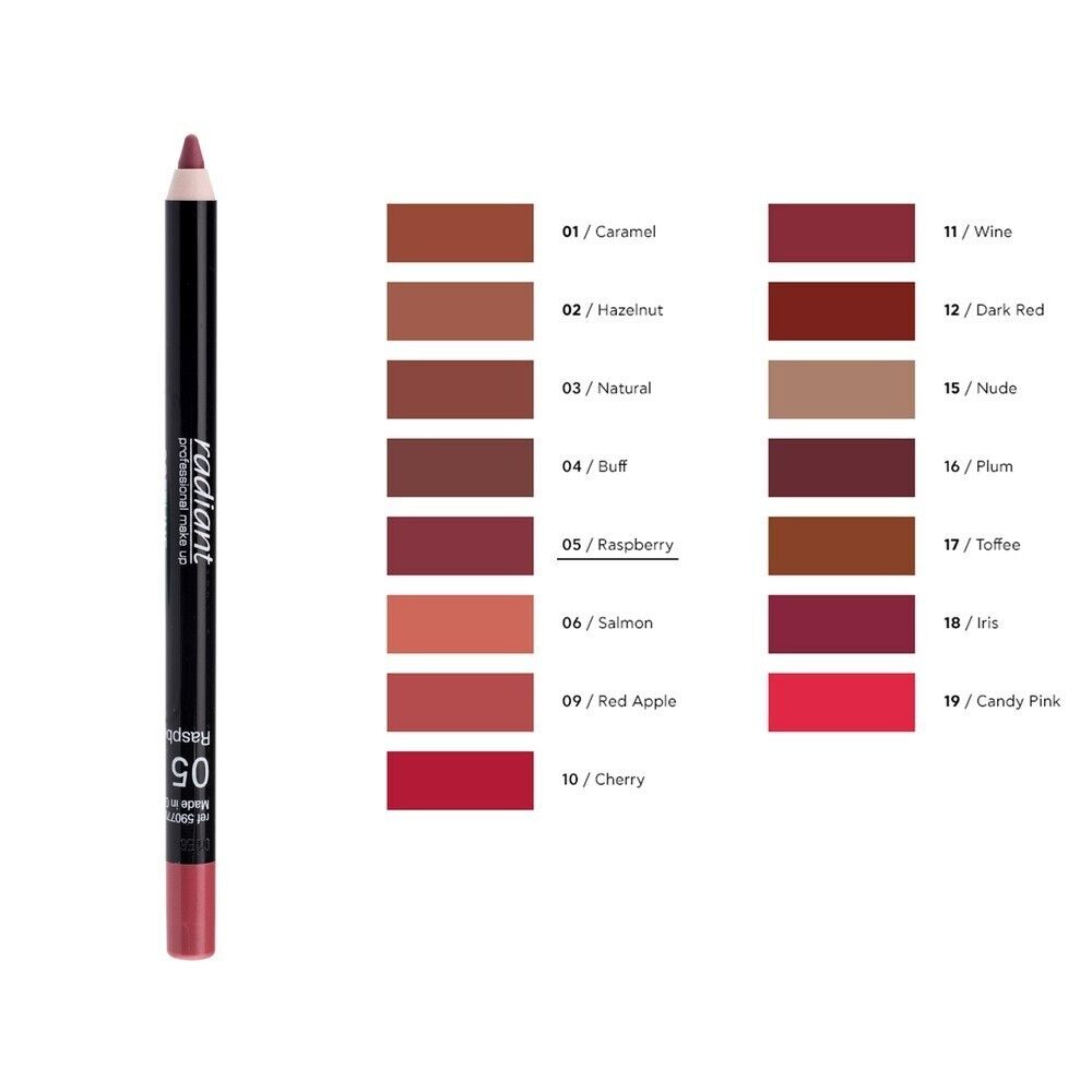 Radiant Softline Waterproof Lip Pencil,05 RASBERRY , 1.2g,by luxeemporium