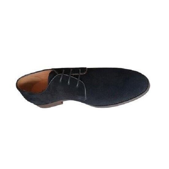 Men's Shoes Natural Suede Leather,Creev,Black,cod 826-41,Size 6 UK, (Free  🚚)