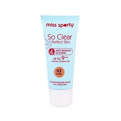 Miss Sporty So Clear Perfect Skin Foundation,03 Dark,30 ml