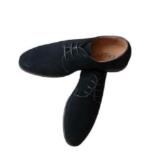 Men's Shoes Natural Suede Leather,Creev,Black,cod 826-41,Size 6 UK, (Free  🚚)