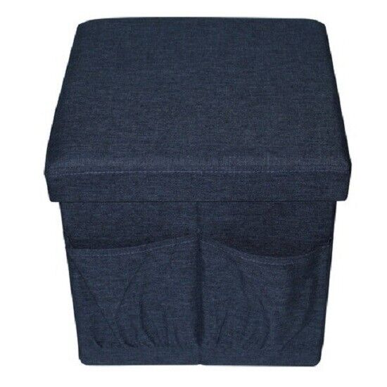 Folding stool with storage space,supported weight 150 kg,38X38X38 cm,TB59 NAVY