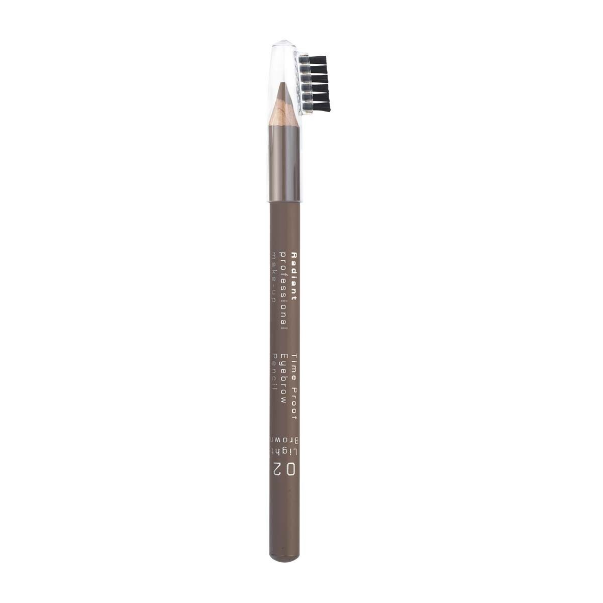 RADIANT PROFESSIONAL ,TIME PROOF EYEBROW PENCIL,02 LIGHT BROWN ,1.14 G,FREE 🚚