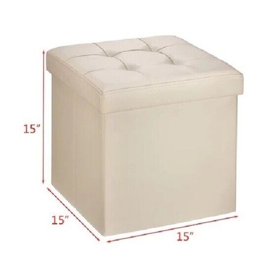 Folding stool with storage space,supported weight 150 kg,38X38X38 cm,TB58 Beige