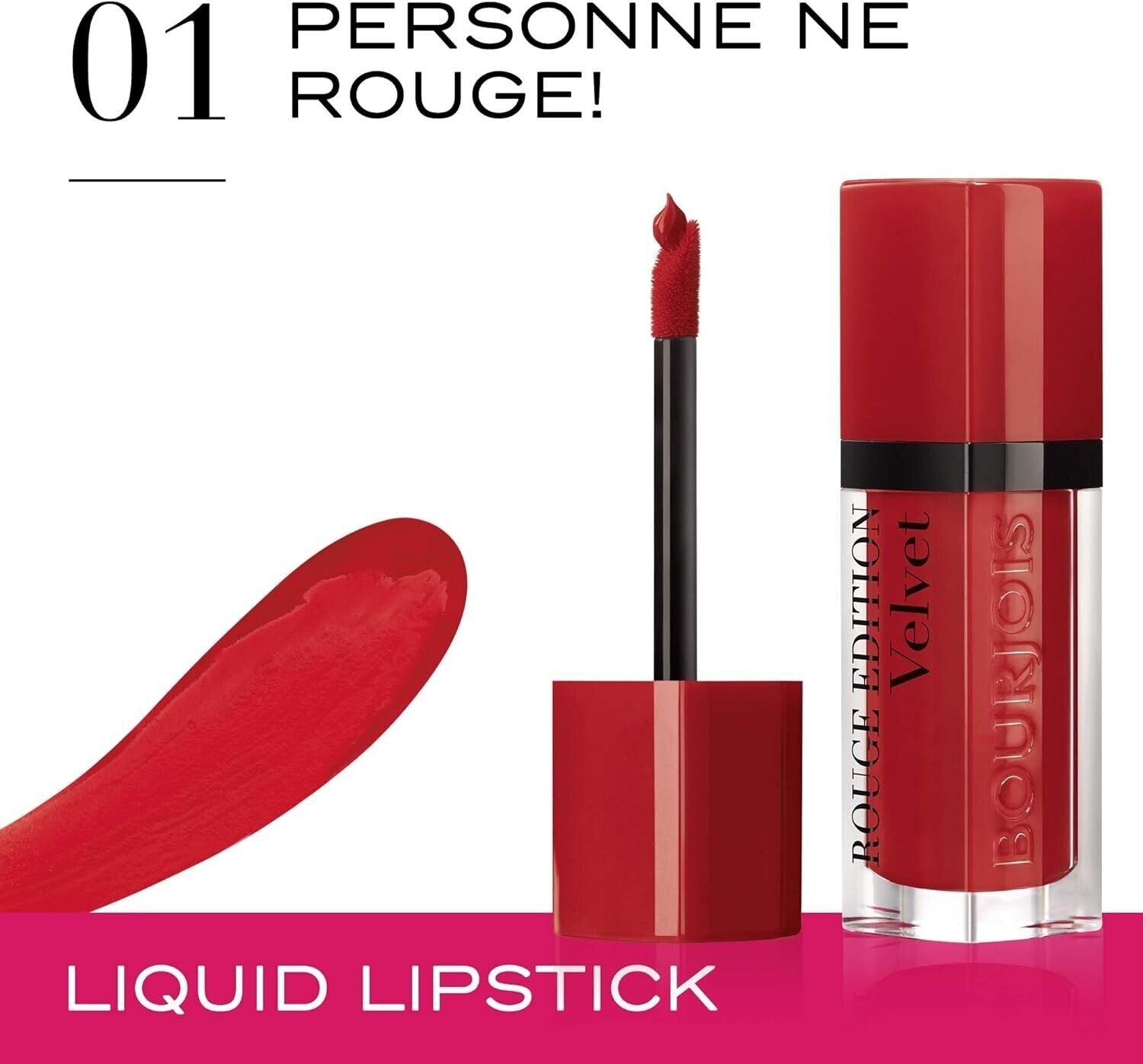 Bourjois Rouge Edition Velvet Liquid Lipstick 01 Personne Ne Rouge! Reds