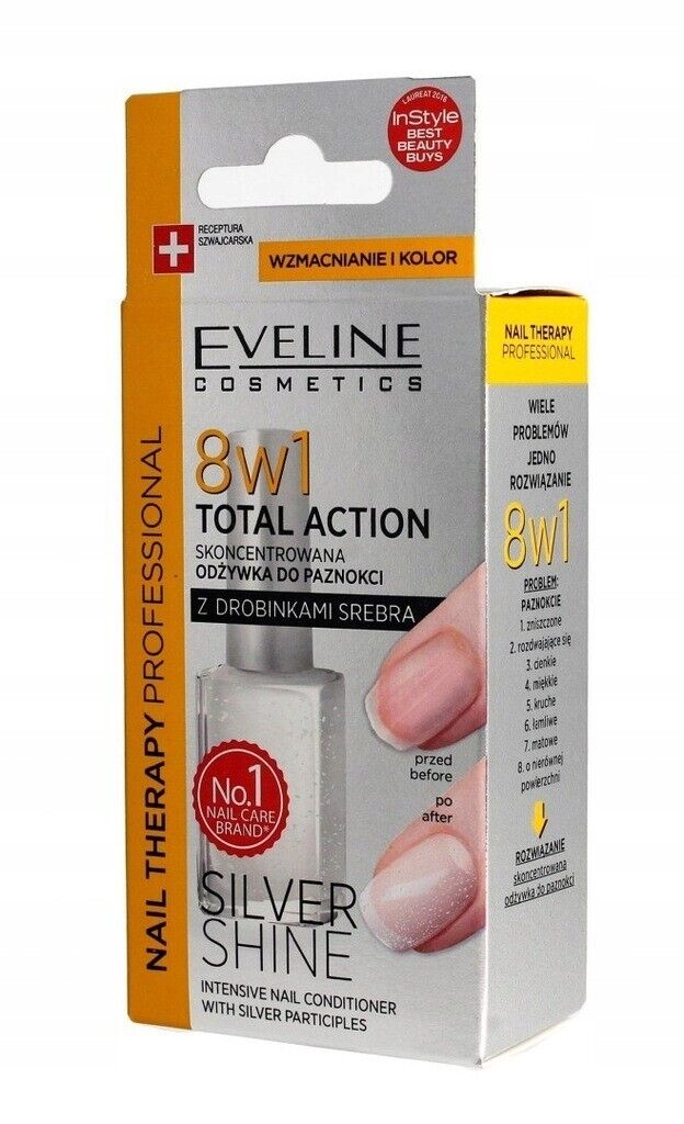 Eveline Professional Nail Therapy Total Action 8in1 Silver Nail Conditioner12 ml