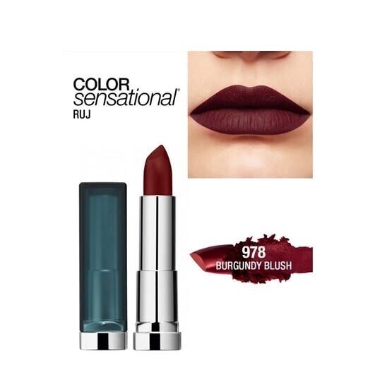 Maybelline New York –Color Sensational Creamy Matte Lip Color 978 Burgundy Blush