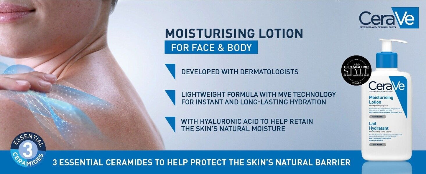 CeraVe Moisturising Lotion,with hyaluronic acid and 3 essential ceramides