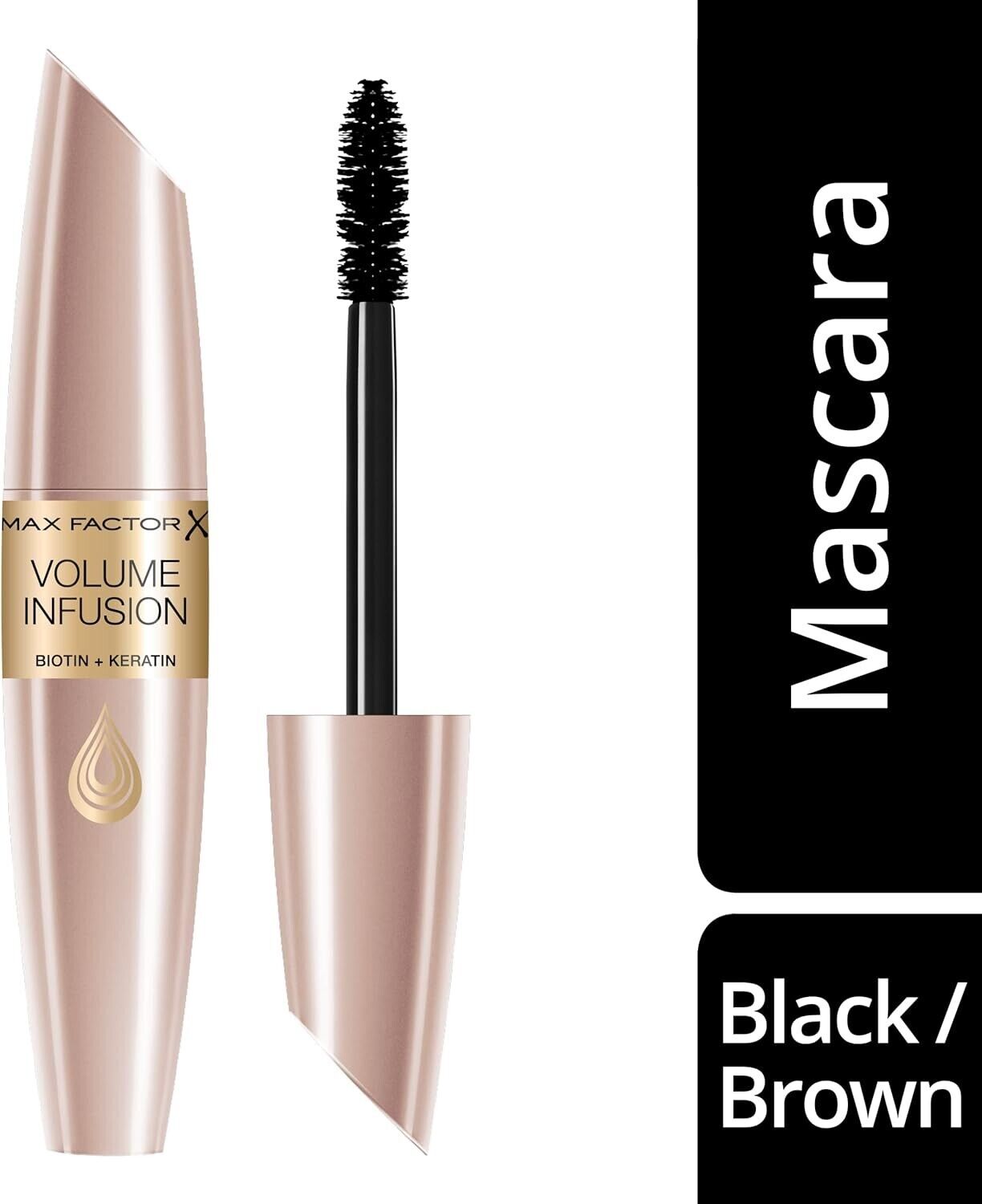 Max Factor Volume Infusion Mascara Black Brown Biotin&Keratin,13.1 ml