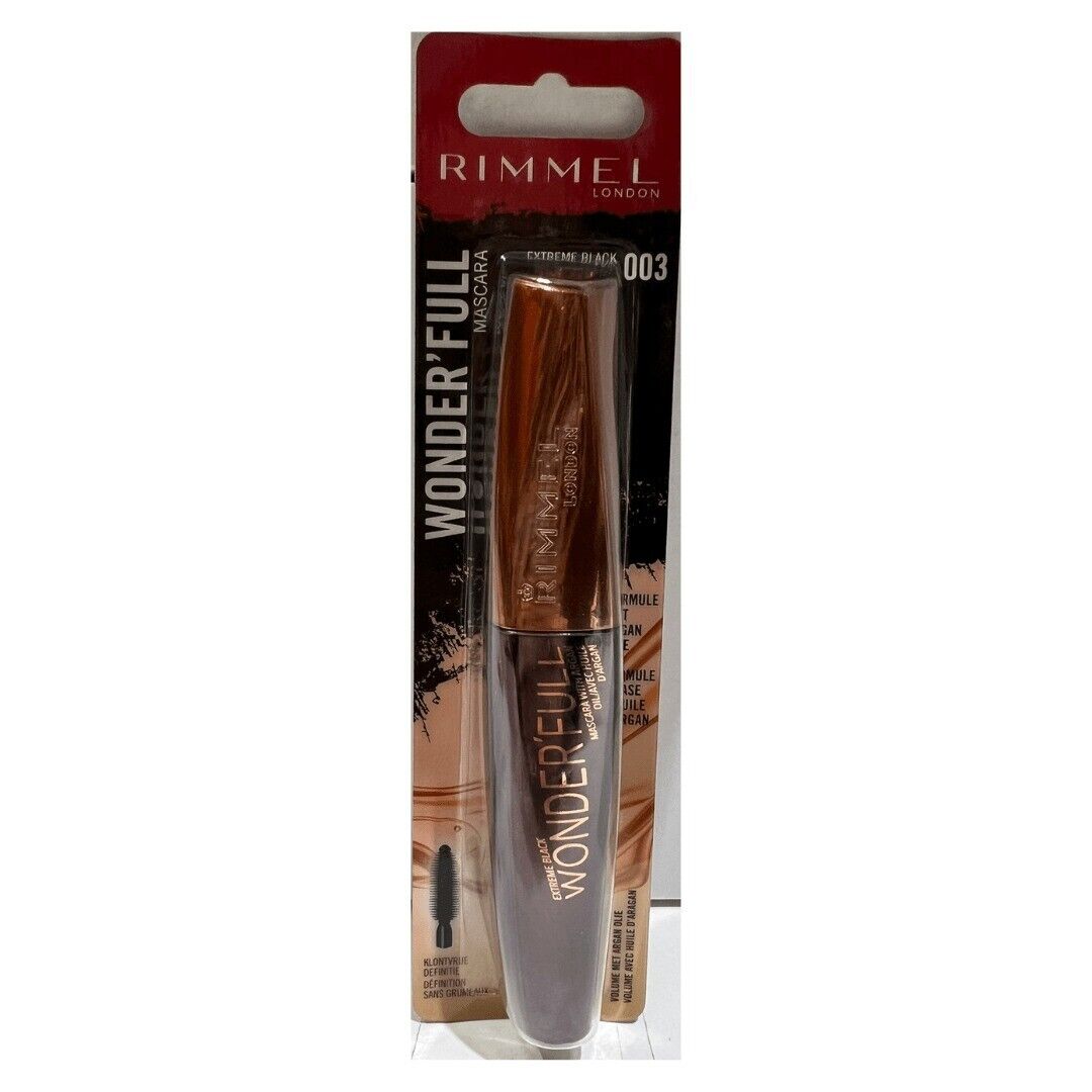 Rimmel Wonder’Full With Argan Oil Mascara 003 Extreme Black,12 ml,by luxeemporium