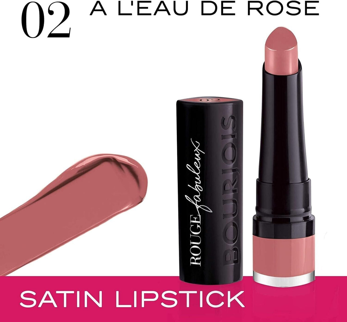 Bourjois Rouge Fabuleux Lipstick 02 A L’Eau De Rose,2.3 g