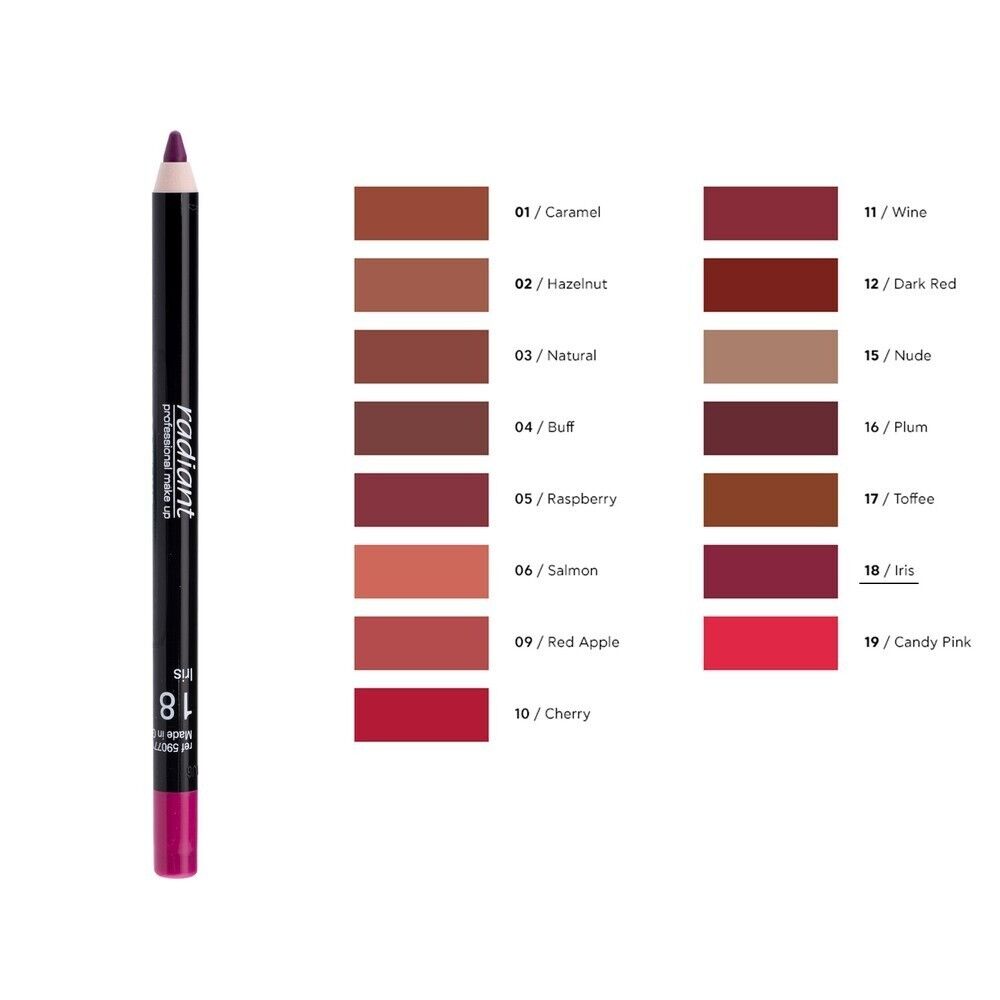 Radiant Softline Waterproof Lip Pencil,18 Iris, 1.2g,by luxeemporium