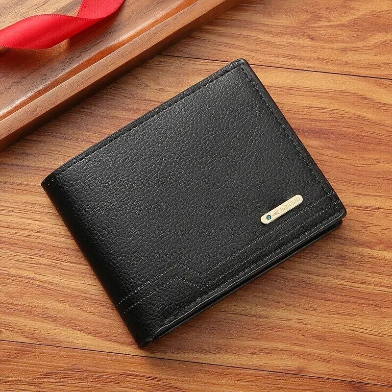 Men's PU Leather Short Wallet Multiple Card Slots Purse Large Capacity Card Hold