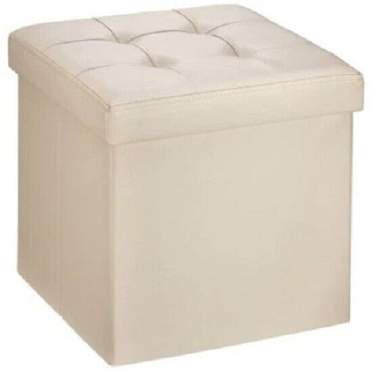 Folding stool with storage space,supported weight 150 kg,38X38X38 cm,TB58 Beige