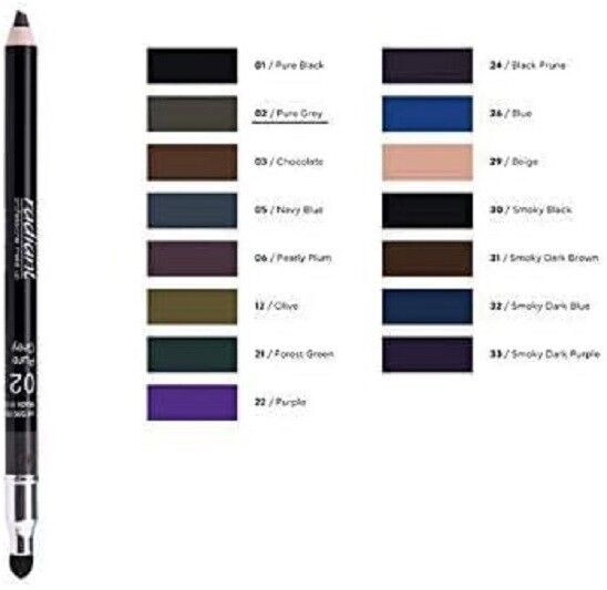 Radiant Softline Waterproof Eye Pencil  with Smudging Tool,02 Pure Grey,Free 🚚