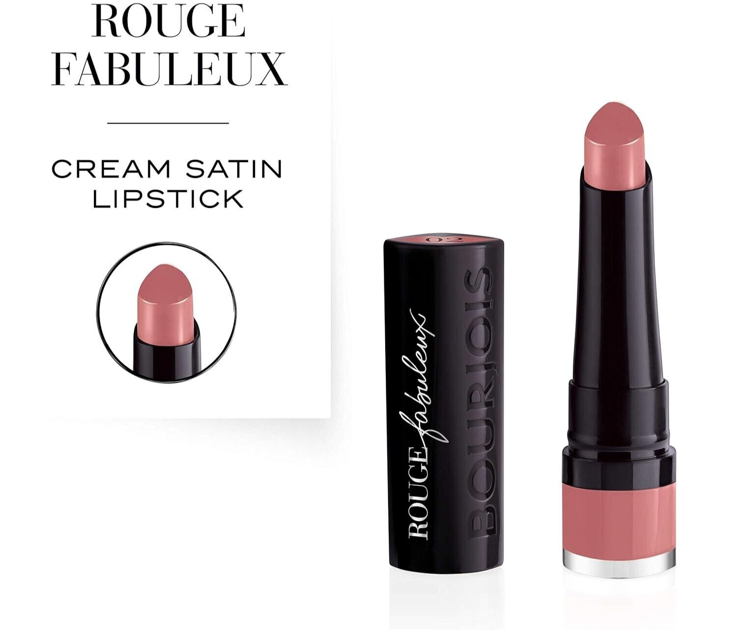 Bourjois Rouge Fabuleux Lipstick 02 A L’Eau De Rose,2.3 g