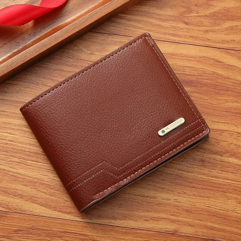 Men's PU Leather Short Wallet Multiple Card Slots Purse Large Capacity Card Hold