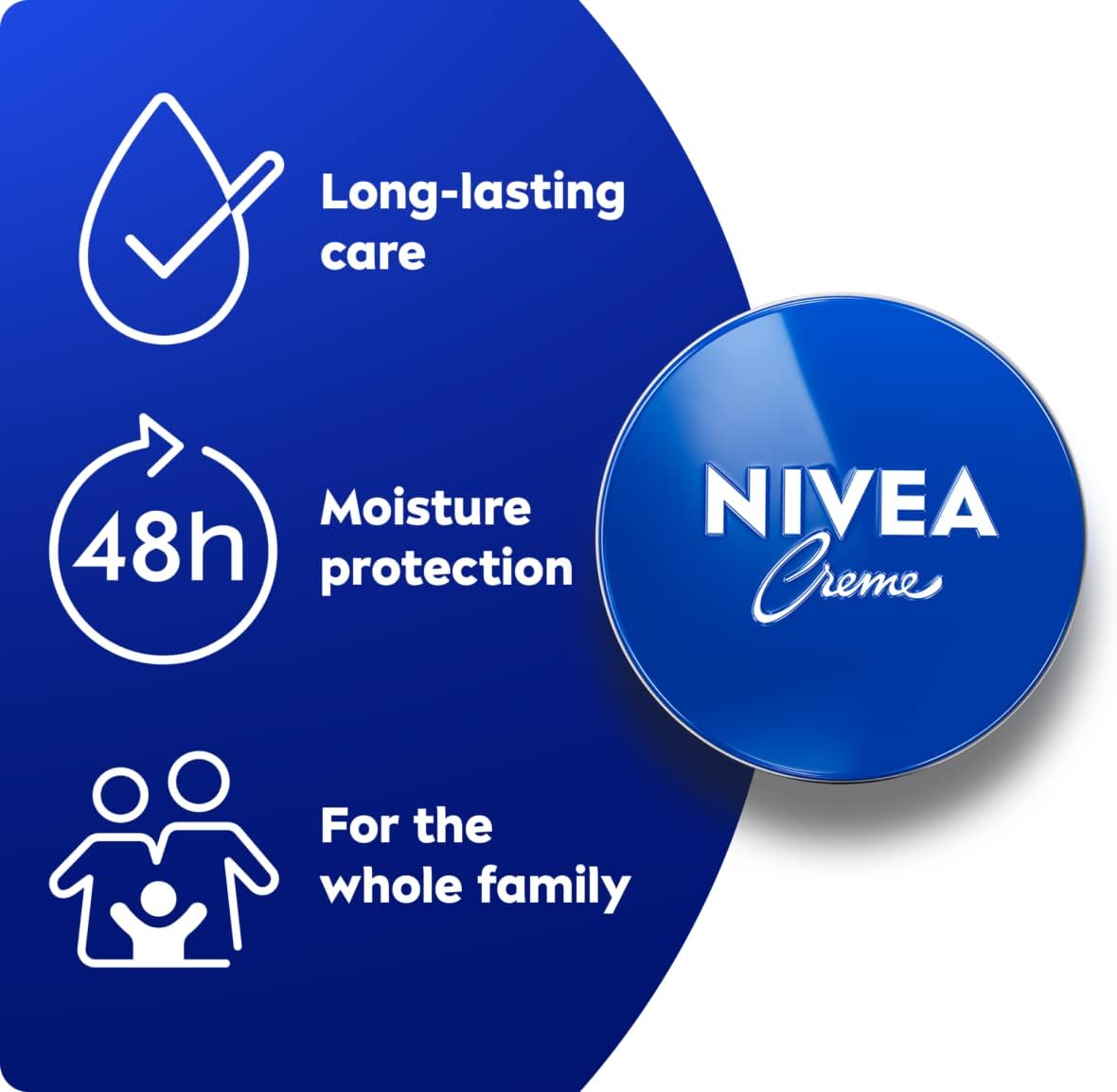 NIVEA Creme Tin (400ml), Moisturising Cream Provides Intensive Protective Care for Soft and Supple Skin, Ideal for Daily Use as a Face, Hand, or Body Cream