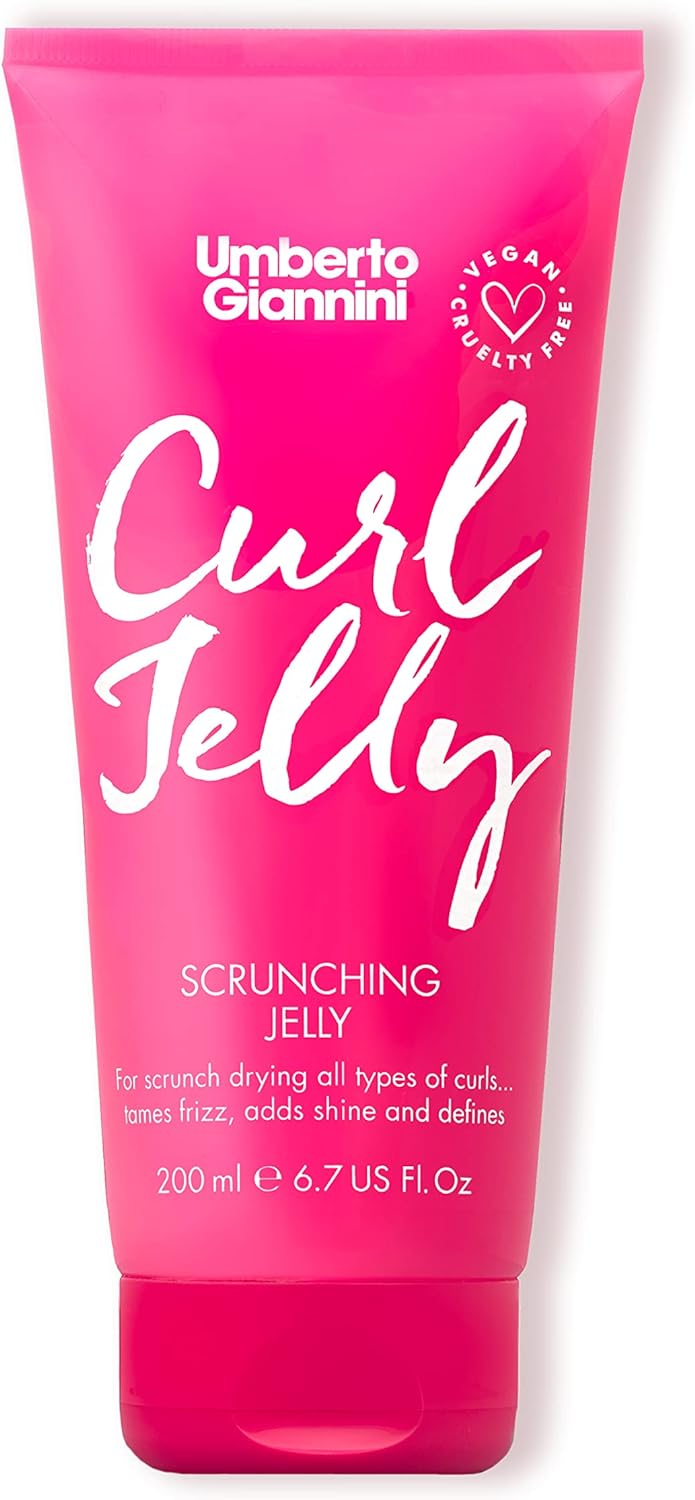 Umberto Giannini Curl Jelly Scrunching Jelly 200ml - Frizz Solution Defining Hair Gel for 2a-4c Curly, Wavy, Coily Hair - Vegan & Cruelty-Free