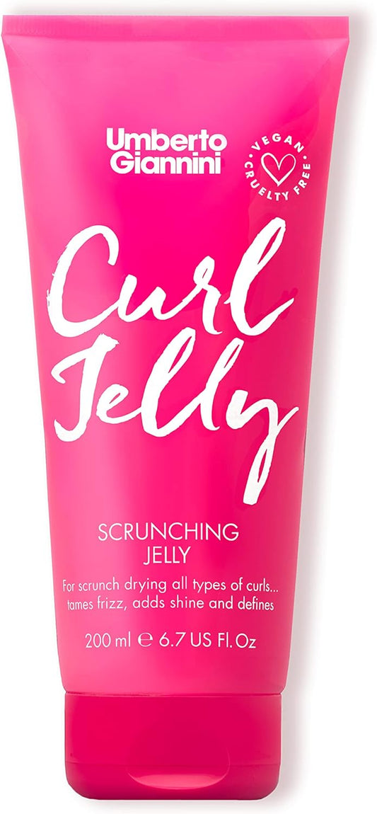 Umberto Giannini Curl Jelly Scrunching Jelly 200ml - Frizz Solution Defining Hair Gel for 2a-4c Curly, Wavy, Coily Hair - Vegan & Cruelty-Free