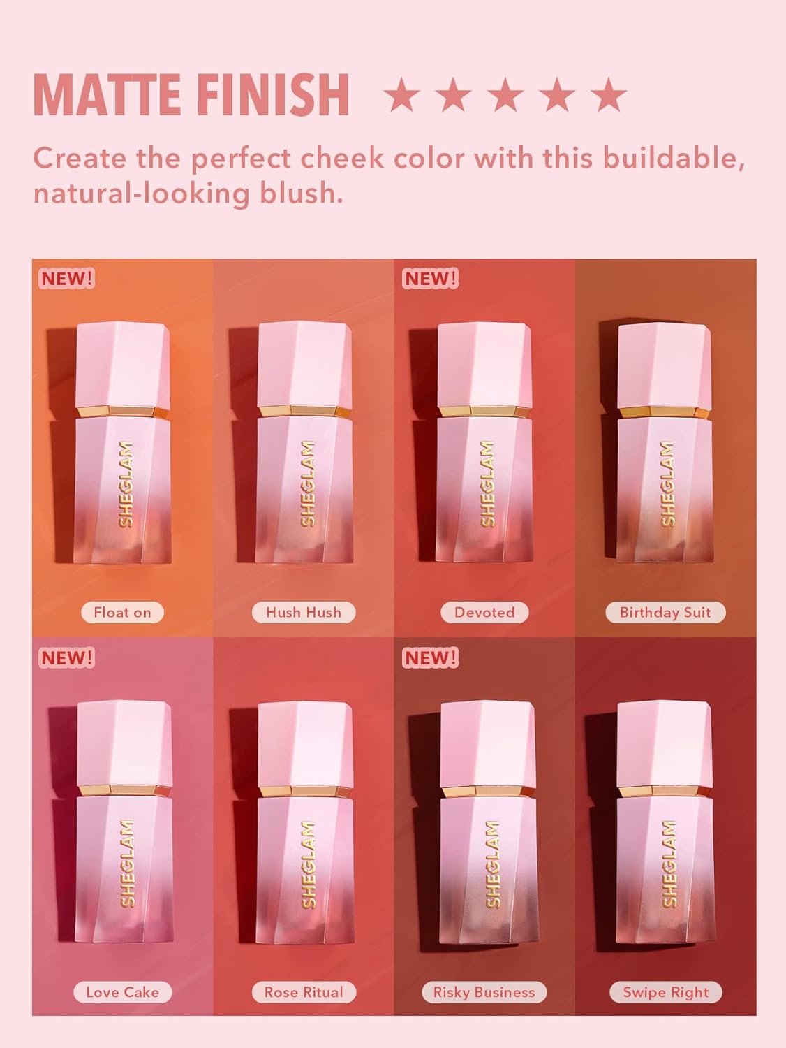 SHEGLAM Color Bloom Liquid Blush Makeup for Cheeks – Matte Finish, Free 🚚
