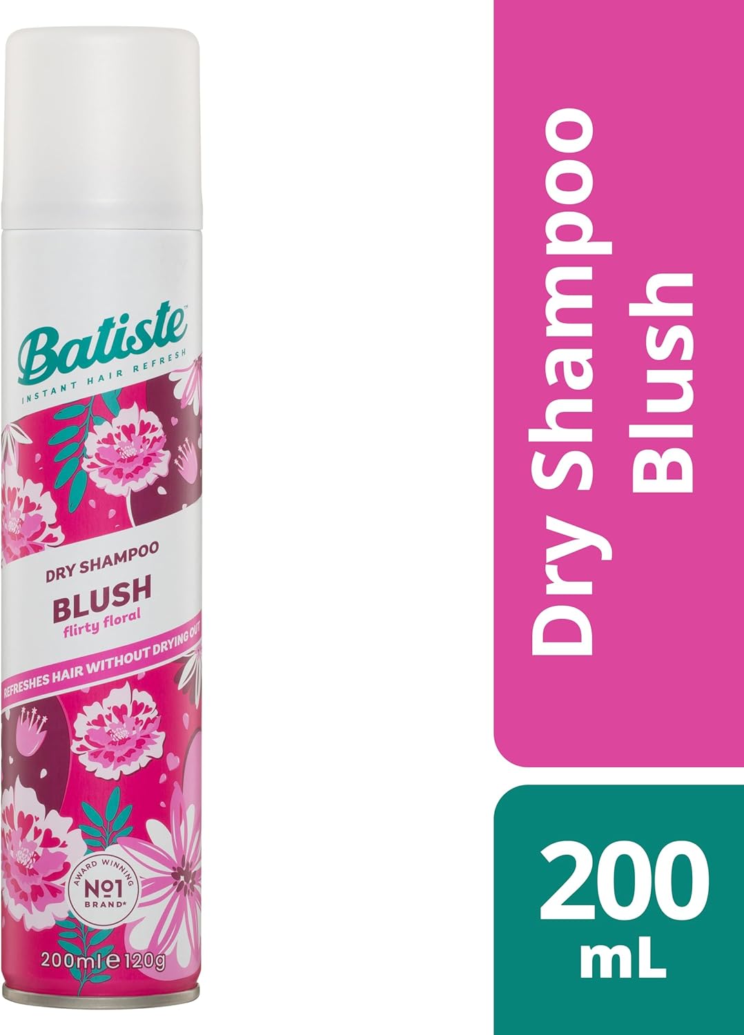 Batiste Dry Shampoo in Blush 200ml,Floral&Flirty Fragrance,No Rinse Spray