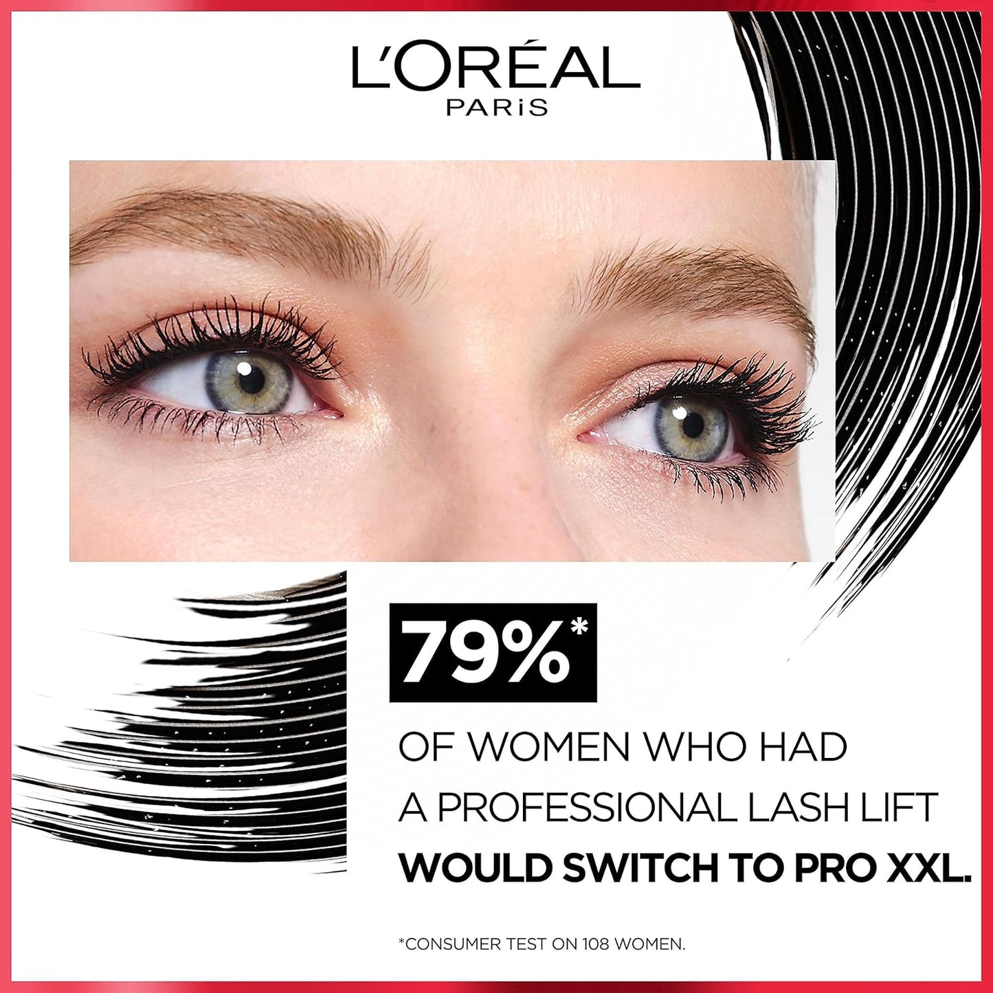 L'Oréal Paris Mascara, Salon Lash Lift, With Pro-Keratin, Long-lasting, No Clumping or Smudging, Pro XXL Lift, Black