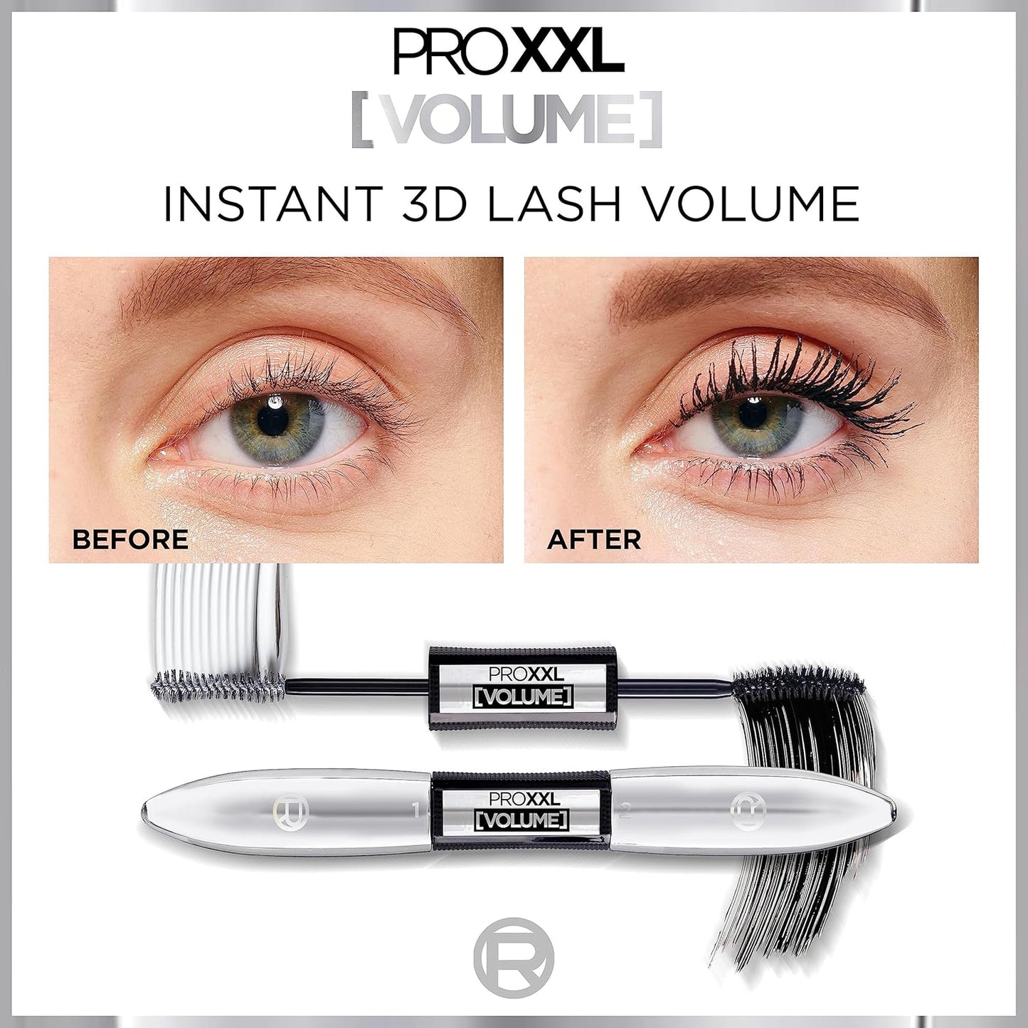 L'Oréal Paris Mascara, Salon Lash Volume, Infused with Panthenol, Long-lasting, No Clumping or Smudging, Pro XXL Volume, Black