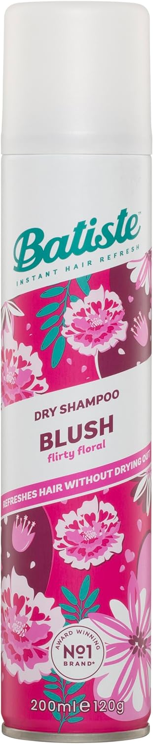 Batiste Dry Shampoo in Blush 200ml,Floral&Flirty Fragrance,No Rinse Spray