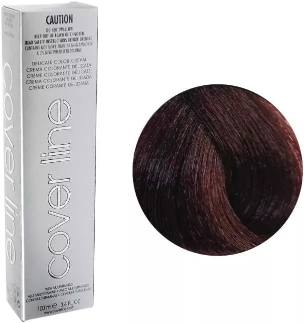 COVER LINE Delicate Hair Color Cream,5.56 Light Mahogany Auburn Brown