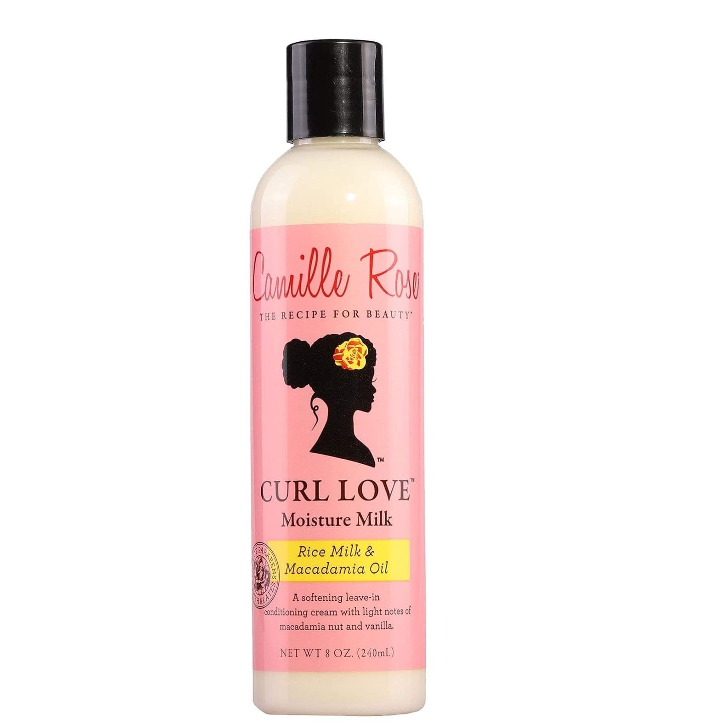 Camille Rose Curl Love Moisture Milk, Leave-In Conditioning Cream for Curls and Coils, Nourish and Strengthen, Macadamia Nut & Vanilla, 240 ml (Pack of 1)