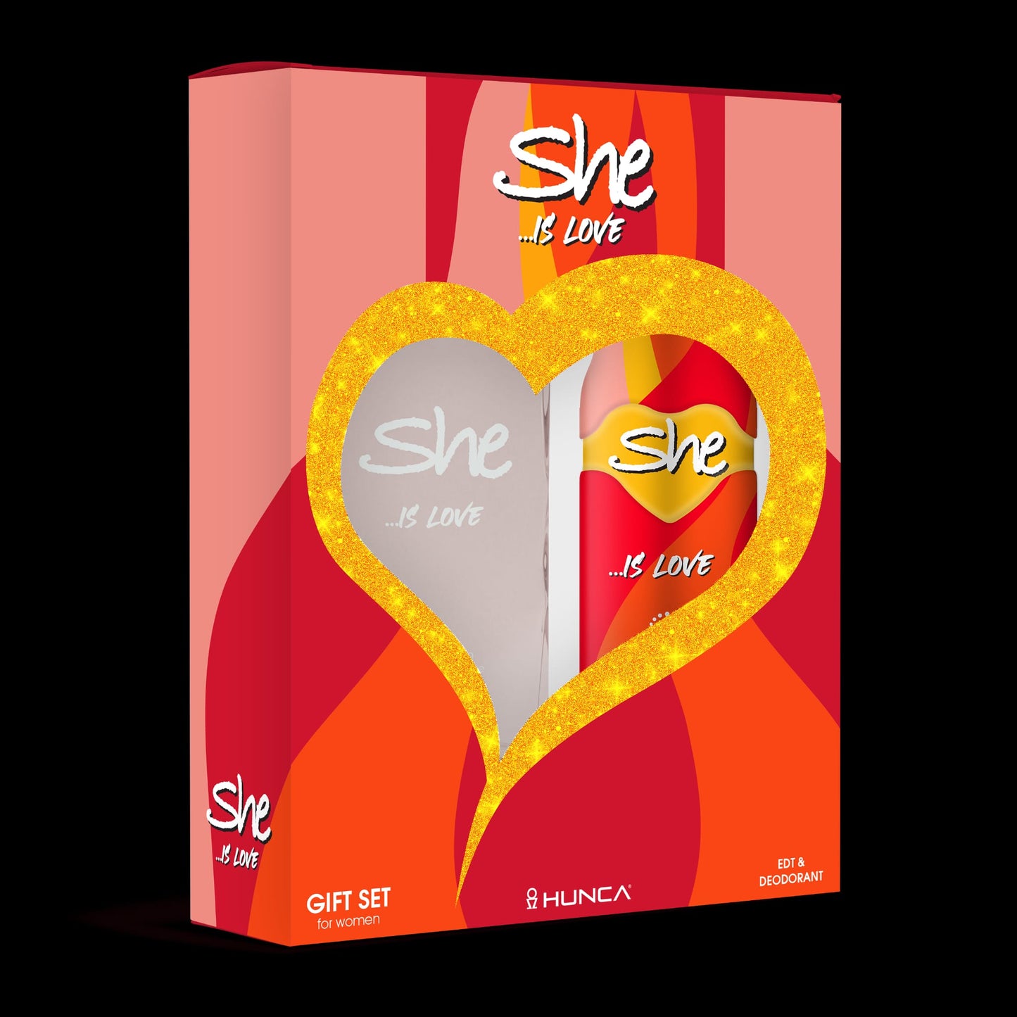 She Is Love Perfume 50ml+Deodorant 150ml Gift Set by Hunca