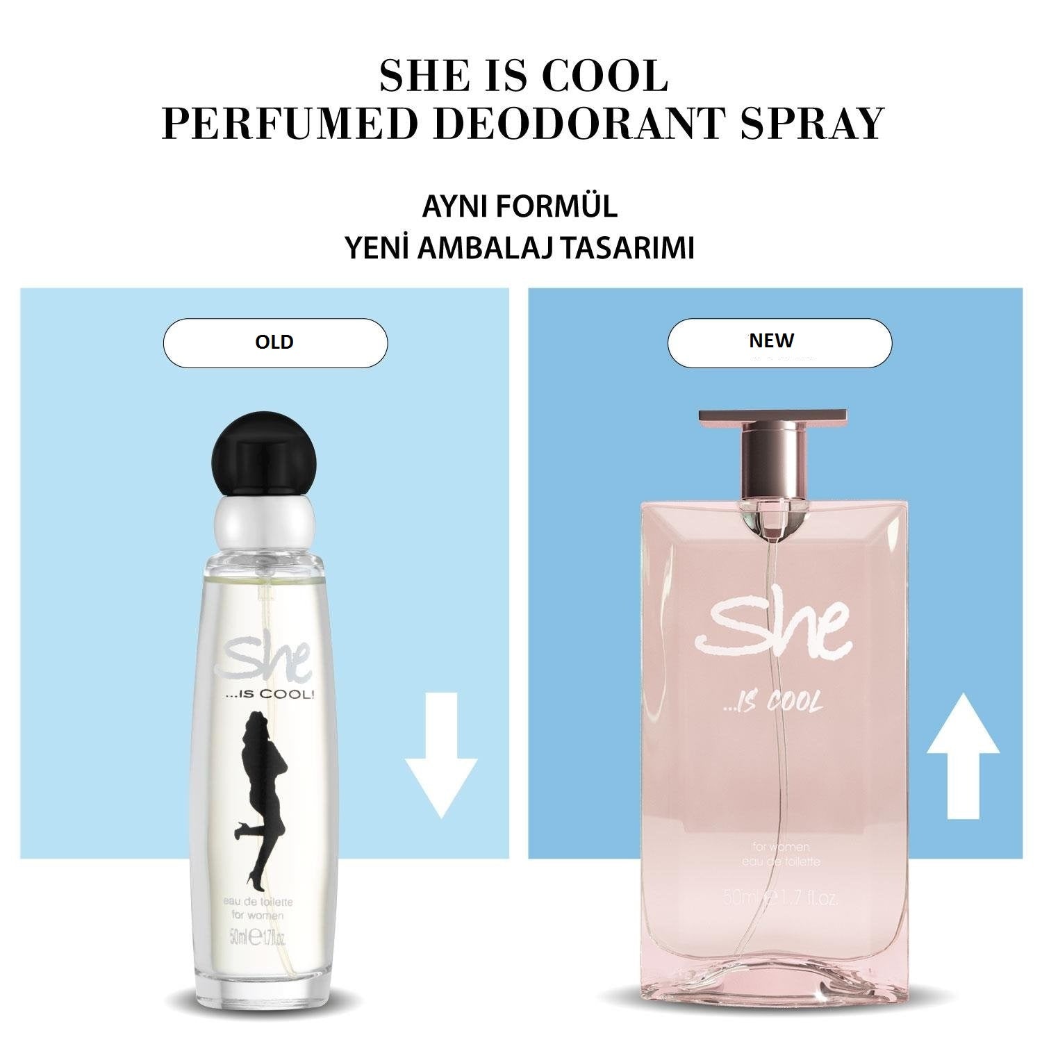 She Is COOL Perfume 50ml by Hunca,Eau de Toilette for Women