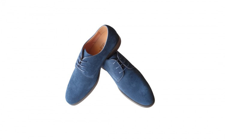 Men's Shoes Natural Suede Leather,Creev,Black&Blue,cod 826-41