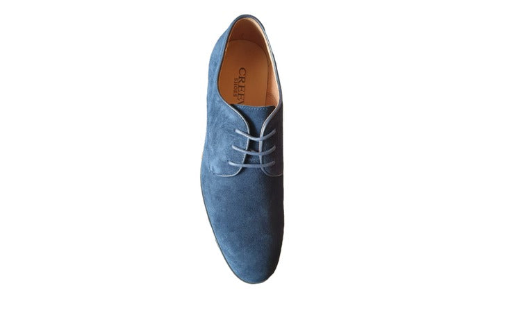 Men's Shoes Natural Suede Leather,Creev,Black&Blue,cod 826-41