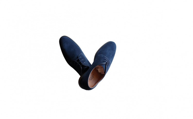 Men's Shoes Natural Suede Leather,Creev,Black&Blue,cod 826-41