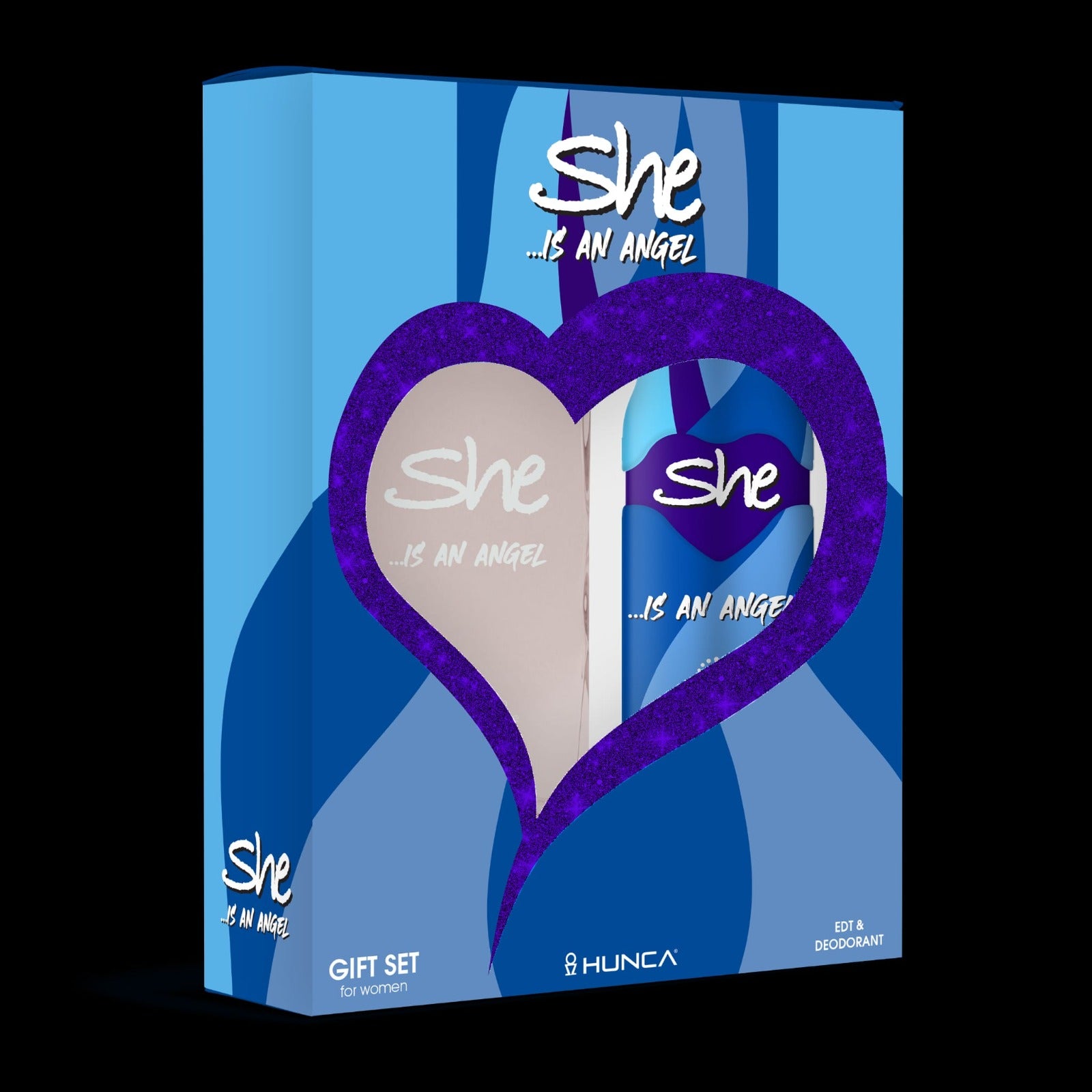 She Is An Angel Perfume 50ml+Deodorant 150ml Gift Set by Hunca